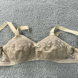 Norvell Bra 32EE Full Coverage 874 Floral Lace Soft Cup Cone Bullet